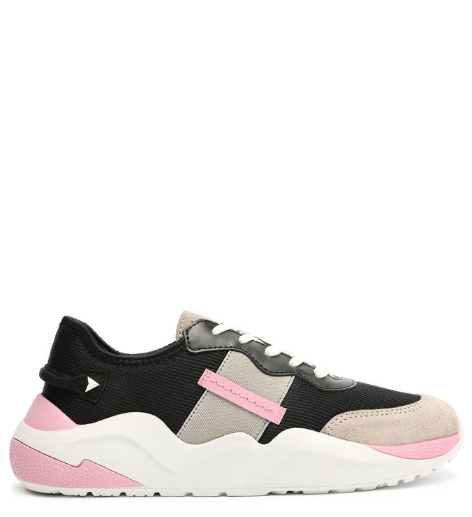 Tênis Active Nobuck Preto e Rosa