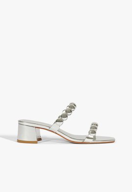 Sandália Mule Circe Couro Prata