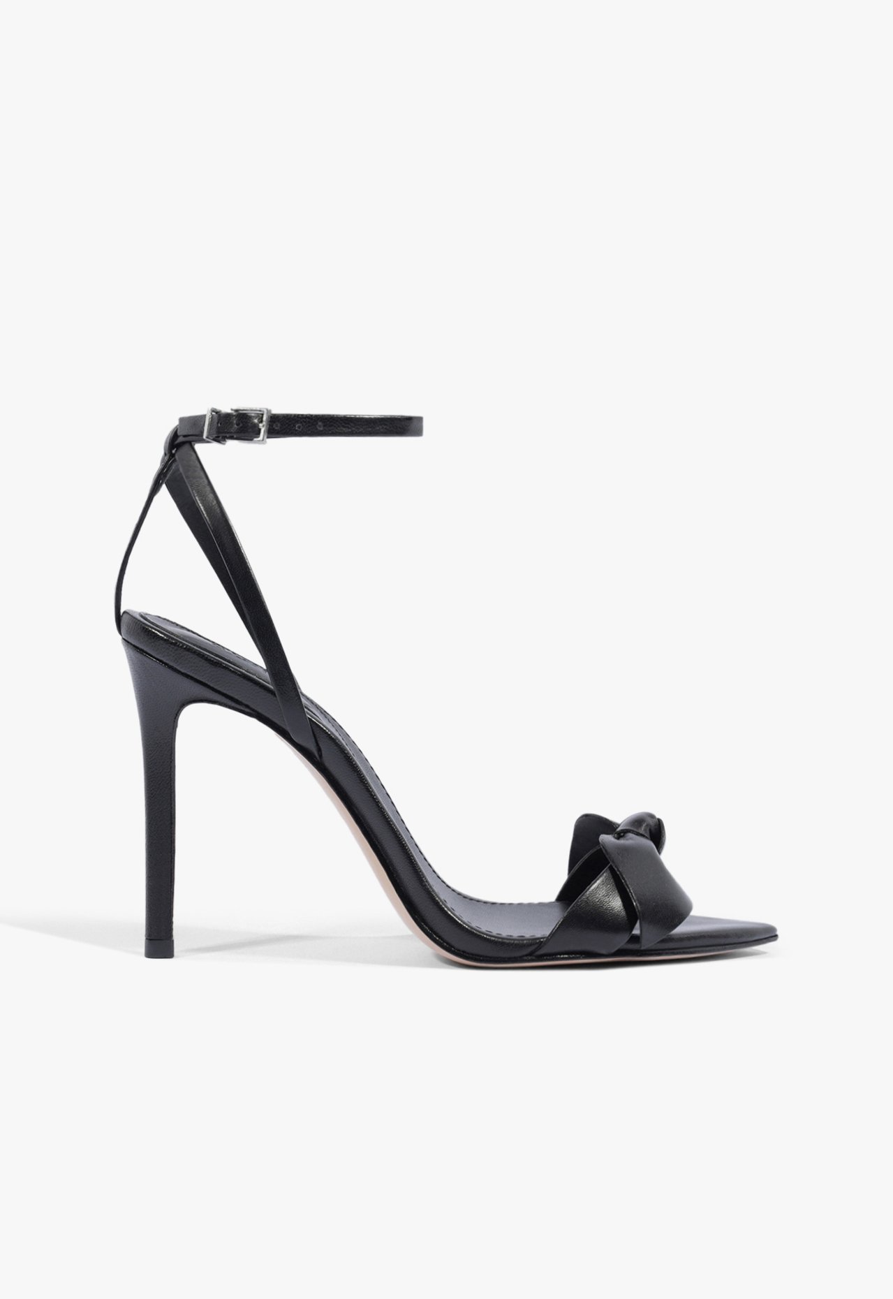 Sandália Salto Emily Metalizada Laço Couro Preto | Schutz