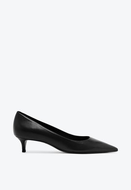 Sapato Scarpin Laura Mid Couro Preto