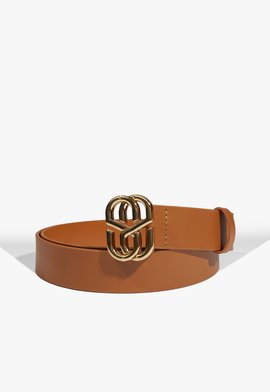 Cinto Emblem Couro Marrom Claro