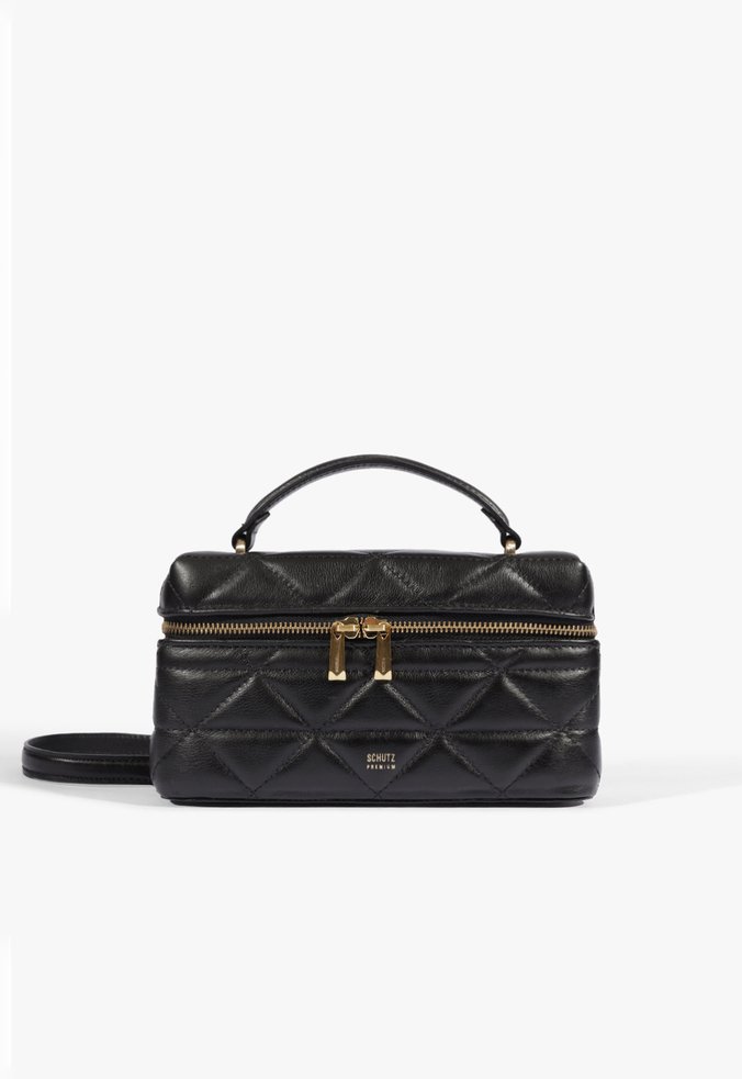 Bolsa Satchel Vanity Média Couro Preta