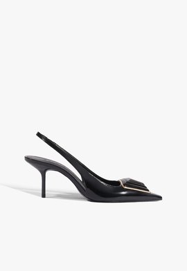 Scarpin Slingback Bellora Couro Preto