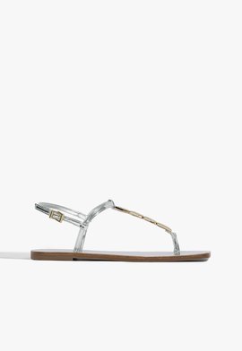 Sandália Rasteira Prata