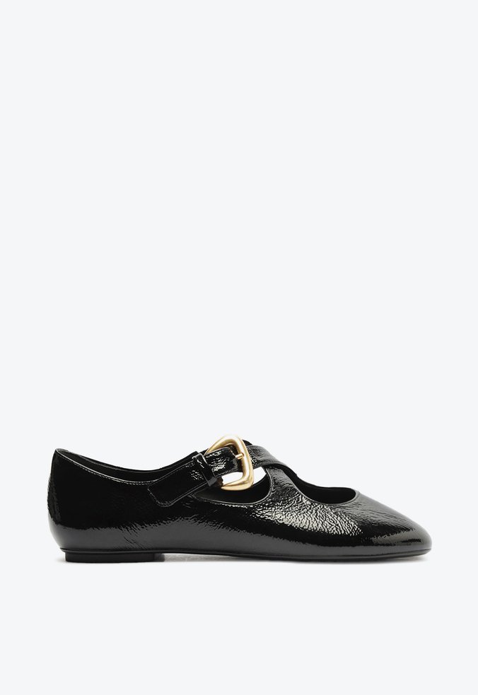 Sapatilha Casual Flats Couro Preta