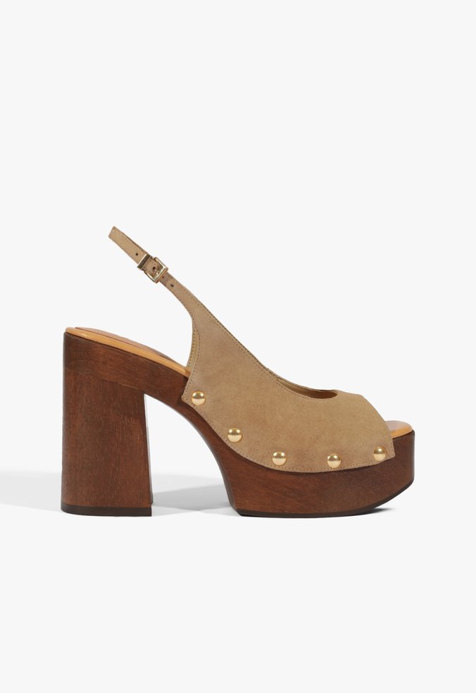 Sandália Camurça Rose Sling Marrom