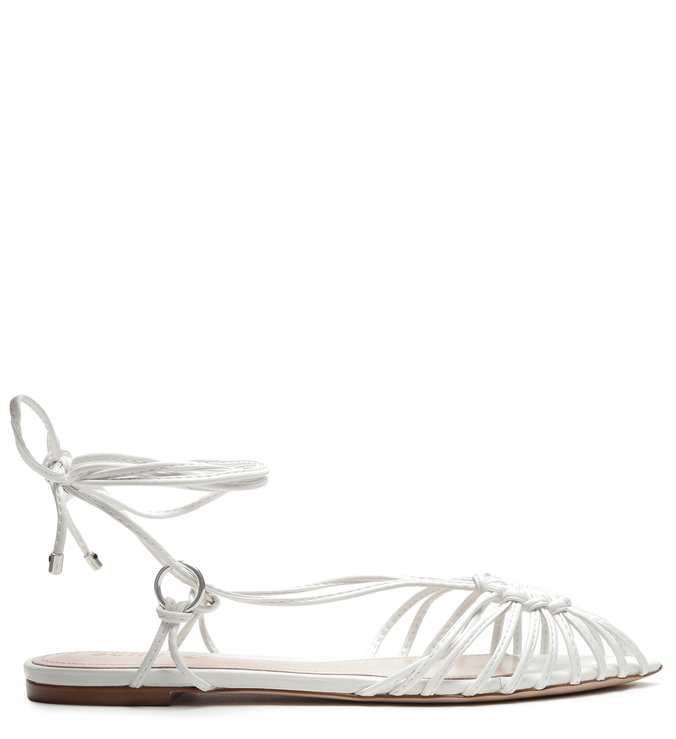 Flat Strings Lace-Up Pop White