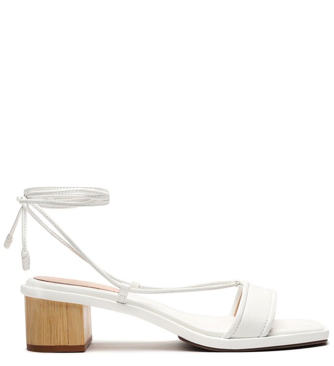 Sandália Block Heel Strings Branca