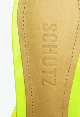 Sapato Mule Anna Verniz Amarelo Neon