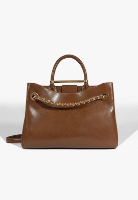 Bolsa Tote Crush Couro Marrom