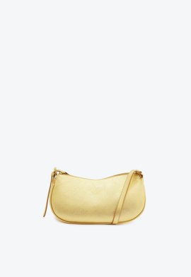 Bolsa Tiracolo Baguette Sara Couro Dourada