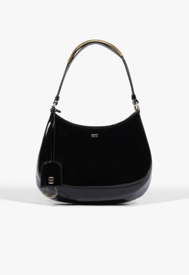 Bolsa Tiracolo Elly Média Couro Preta