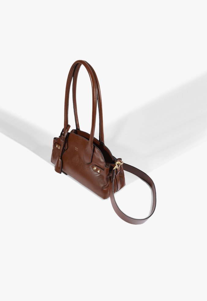 Bolsa Baguete Tote Broadway Pequena Couro Marrom | Schutz