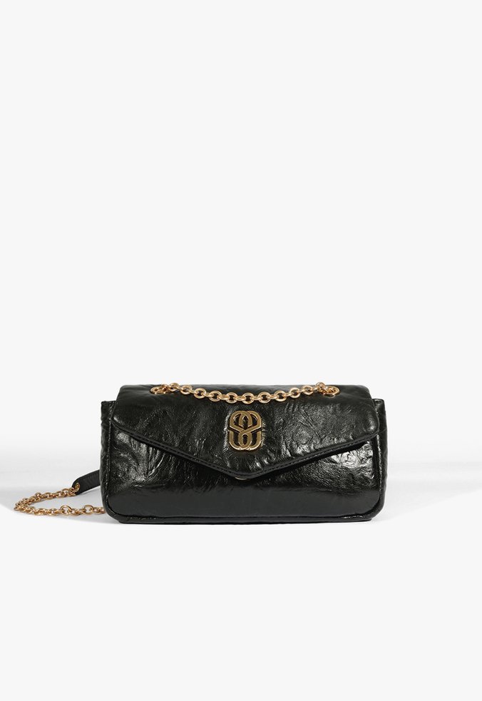 Bolsa Baguete Hoover Couro Preto
