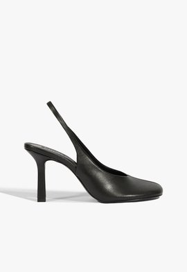 Sapato Scarpin Slingback Brigitte Sling Couro Preto