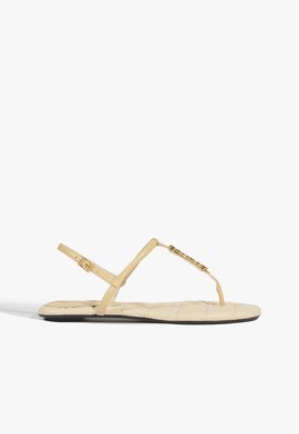 Sandália Rasteira Matelassê Couro Branco