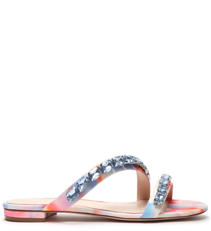 Sandália Rasteira Crystal Glam Tie-Dye