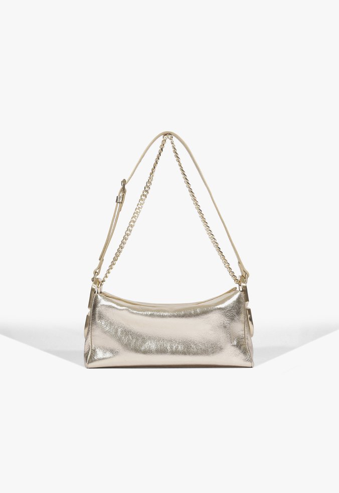 Bolsa Shoulder Sense Pequena Couro Dourada