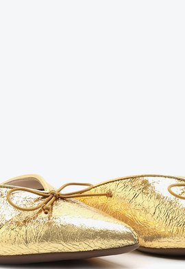 Sapato Mule Metalizada Dourada