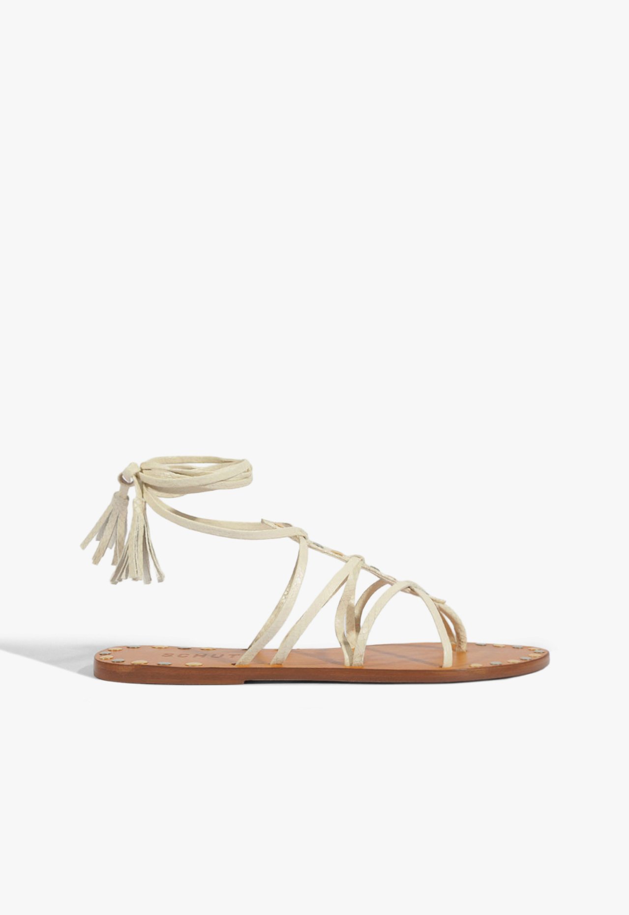 Vista 2 Sandália Rasteira Tirinhas Branca | Schutz Schutz BR Branco Schutz BR Branco