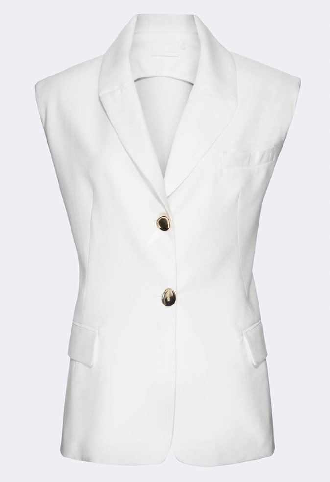 Colete Alfaiataria Fanny Crepe Branco