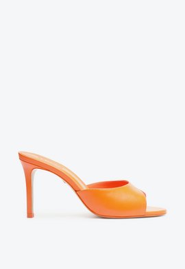 Sapato Mule New Basics Couro Laranja