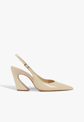 Sapato Lexi Sling Block Couro Nude