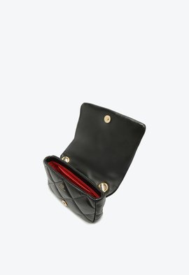 Mini Shoulder Bag Dazzle Couro Matelassê Preta