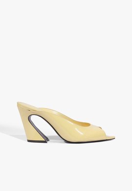 Mule Lexi Block Couro Amarelo