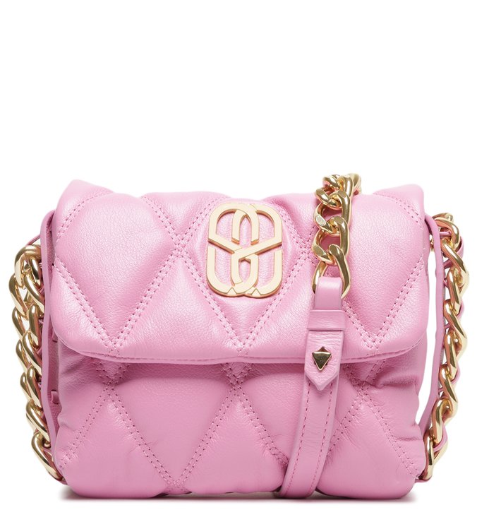 Bolsa Tiracolo Pequena  Maddie Couro Rosa
