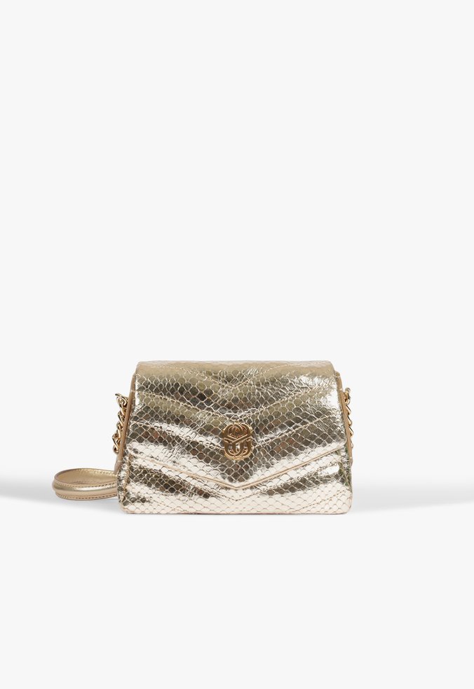 Bolsa Tiracolo Elara Pequena Couro Dourada