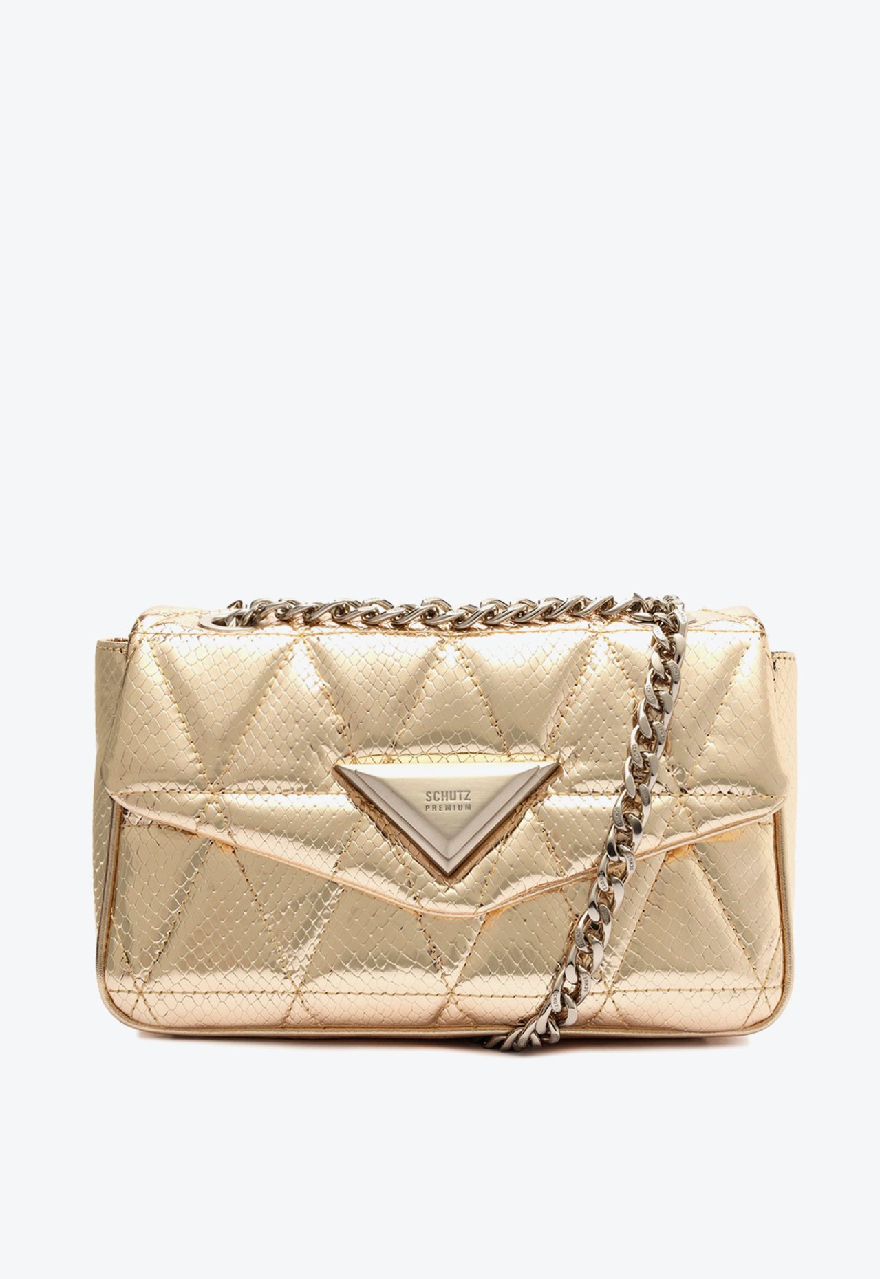 Bolsa Tiracolo New 944 Couro Snake Dourada | Schutz