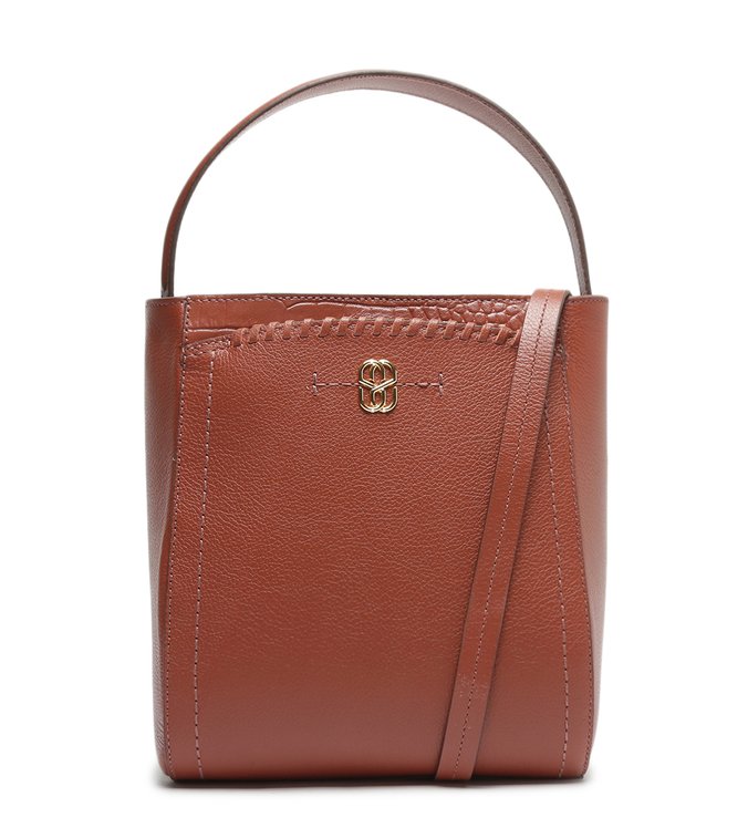 Bolsa Tiracolo Bucket Tamis Couro Marrom