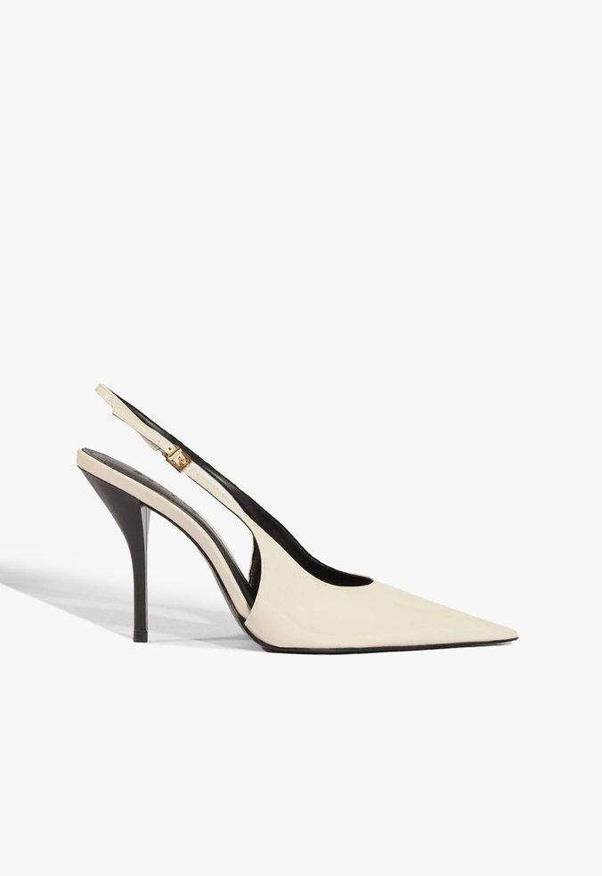 Scarpin Slingback Mid Couro Branco