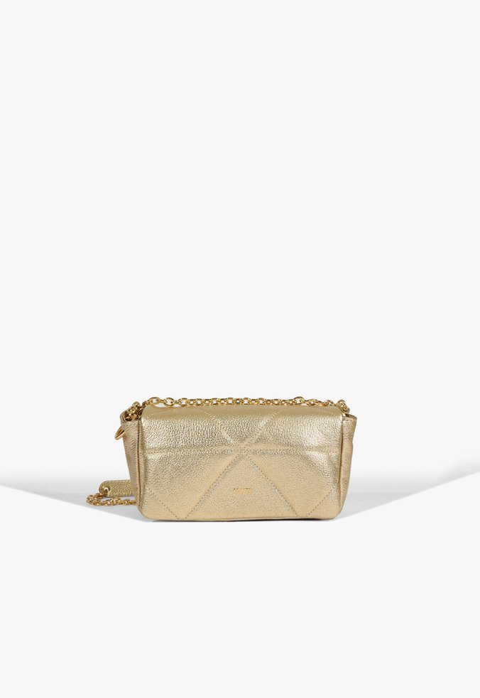 Bolsa Maya Mini Couro Dourada