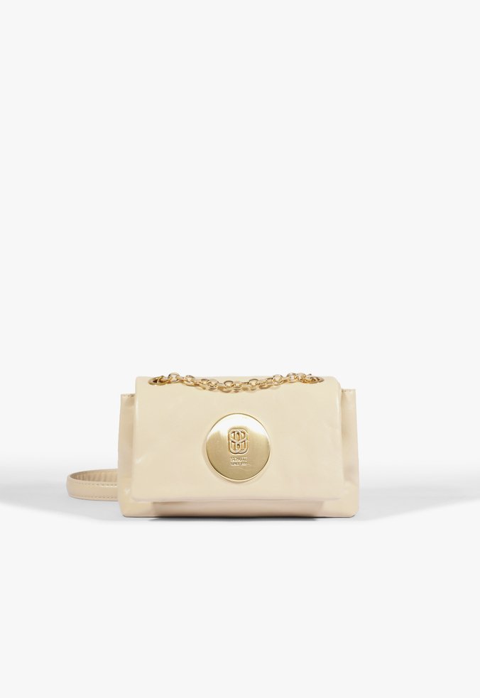 Bolsa Tiracolo Pequena Couro Bege