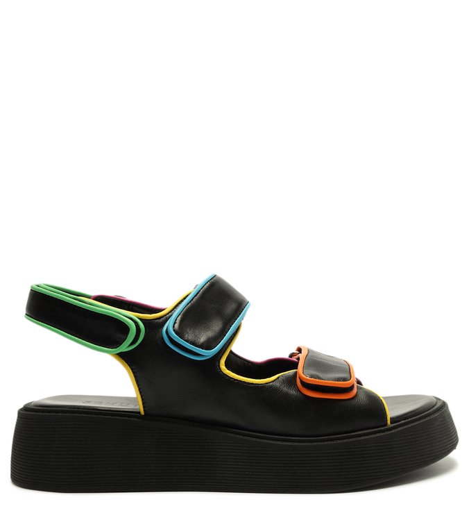 Sandália Papete Sporty Flatform Preta