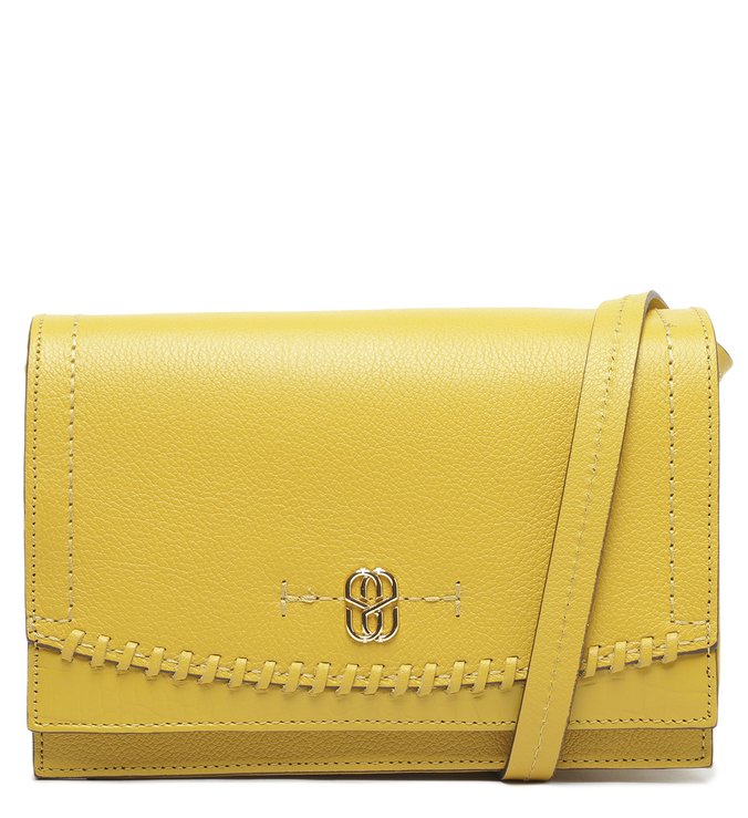 Bolsa Tiracolo Pequena Tamis Couro Amarela