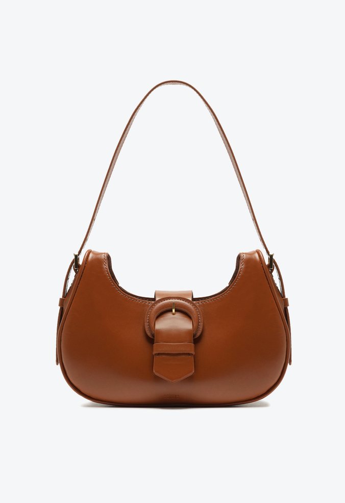 Bolsa Shoulder Fivela Couro Marrom