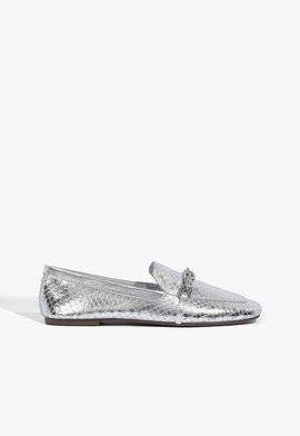 Mocassim Couro Snake Corrente Prata