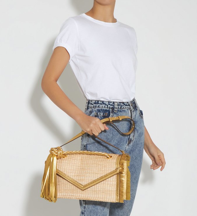 Shoulder Bag Drop Ráfia Gold Shoulder Bag Drop Ráfia Gold