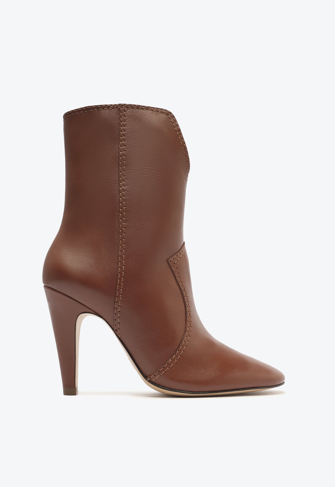 Bota marrom salto fino sales