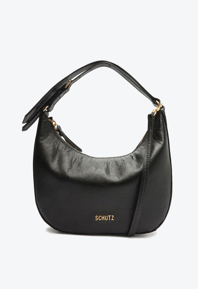 Bolsa Tiracolo Lavínia de Couro Preta Bolsa Tiracolo Lavínia de Couro Preta