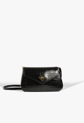 Bolsa Tiracolo Liese Pequena Croco Preto