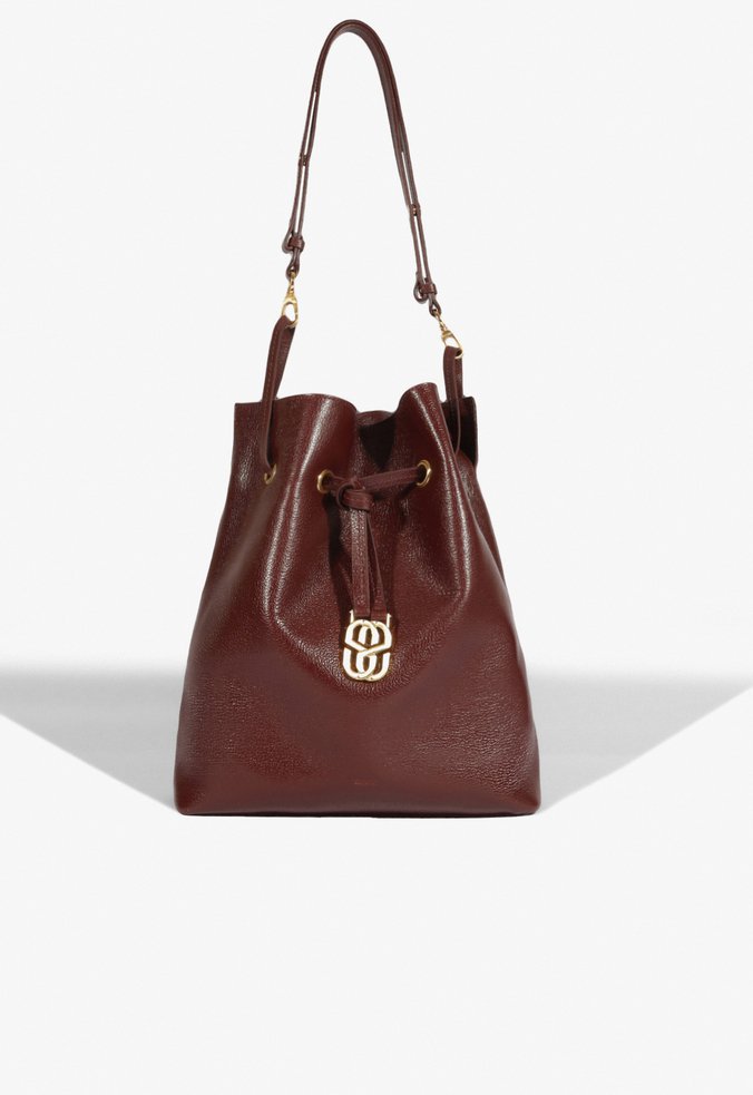 Bolsa Tiracolo Grande Bucket Easy Couro Vinho