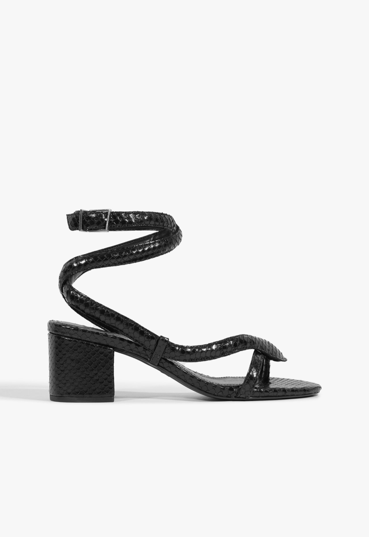 Sandália Courtney Salto Bloco Couro Preta | Schutz