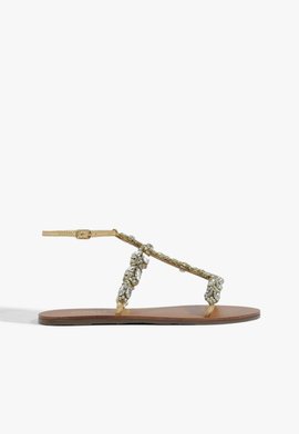 Sandália Rasteira Metallic Dourada