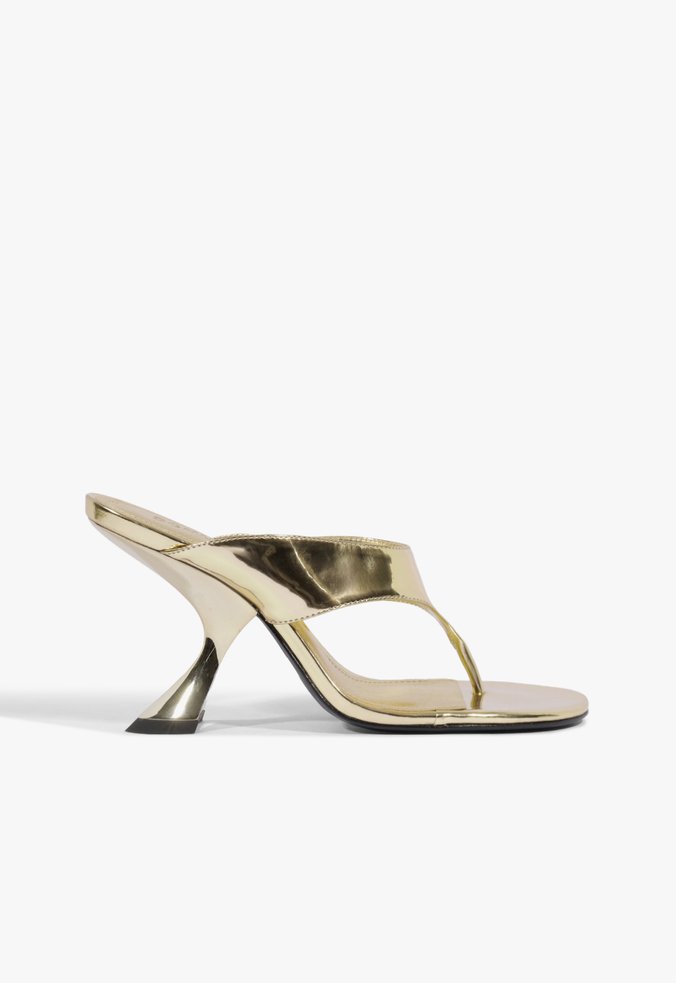 Sandália Broadway Couro Dourada