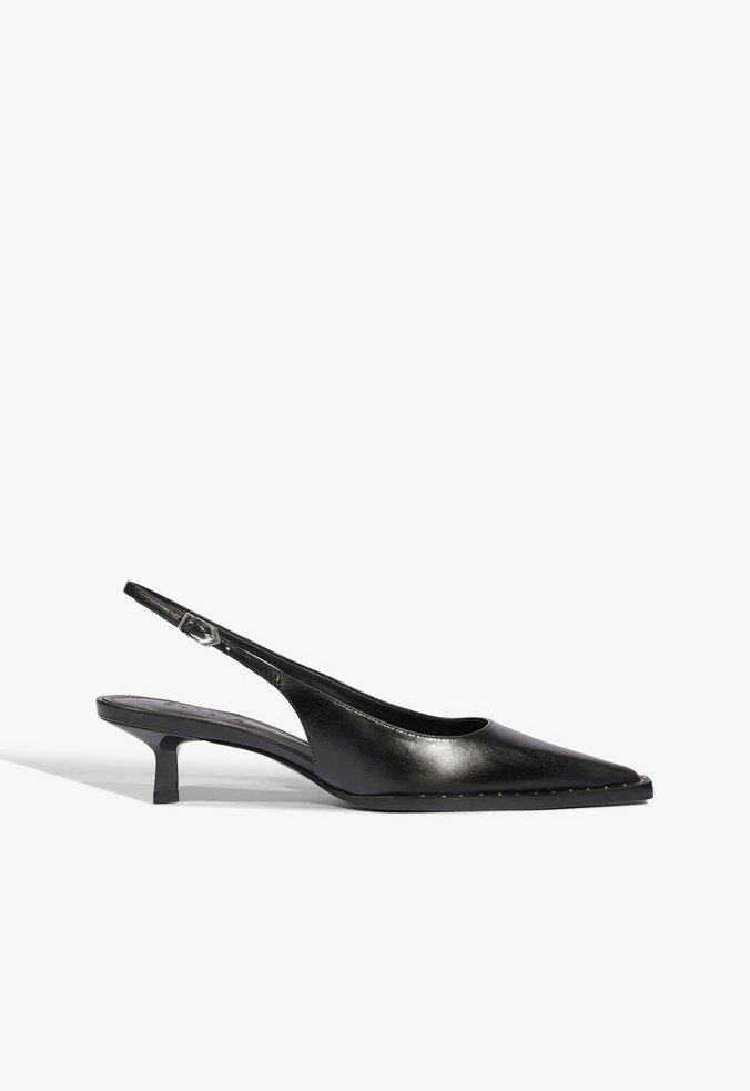 Scarpin Slingback Couro Preto