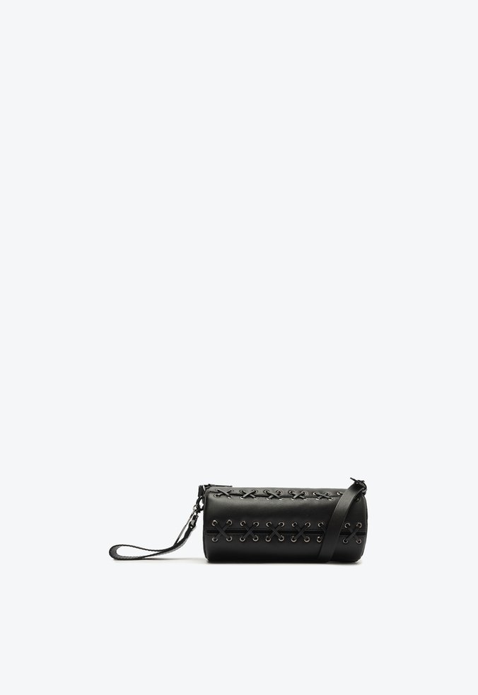 Bolsa Tube Pequena Couro Preta